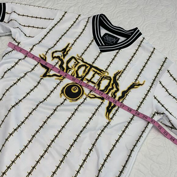 Section Eight Baseball Jersey Eightball White Black Men’s Size Medium Streetwear - Picture 4 of 9
